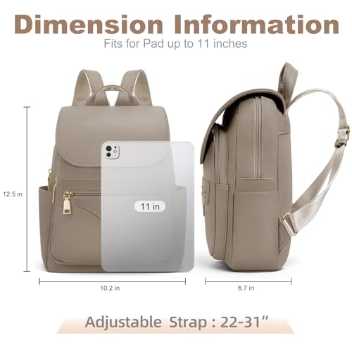 SYTRAH Mini Backpack Purse for Women, Small Travel Casual Daypack Khaki - color: Khaki