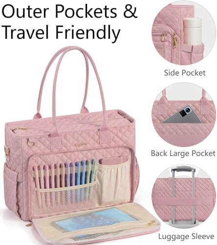 Bagstellar Teacher Tote Bag for Women, 15.6" Laptop Work Tote Computer Bag - color: Pink