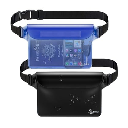 Waterproof Fanny Pack, Dry Bag Phone Pouch for Beach Swimming Kayaking - color: Blue+Black