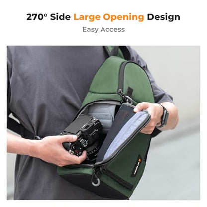 K&F CONCEPT Camera Sling Bag, Compact Crossbody Backpack, 10L - color: Green, size: Medium