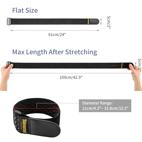 Trilancer Elastic Cinch Straps with Anti-Slip Strips, 24'' x 2'' (4 Pack) - size: 24"(4 pcs)