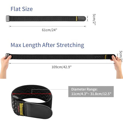 Trilancer Elastic Cinch Straps with Anti-Slip Strips, 24'' x 2'' (4 Pack) - size: 24"(4 pcs)