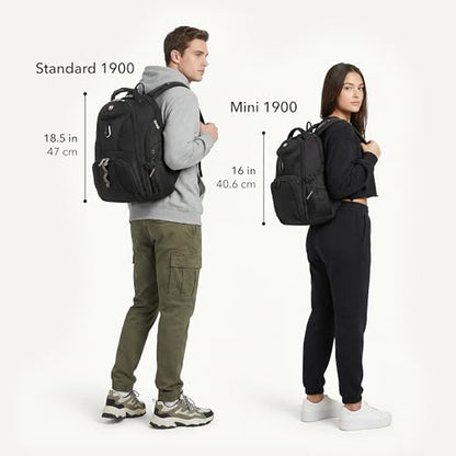 SWISSGEAR 1900 ScanSmart Laptop Backpack, Fits Most 17-Inch Laptops, TSA-Friendly Lay-Flat Design, RFID Protection, and Tablet Pocket, Black, 31L, 18.5-Inch - color: Charcoal