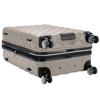 Kenneth Cole REACTION Diamond Tower Collection Lightweight Hardside Expandable 8-Wheel Spinner Travel Luggage, Rye, 28-Inch Checked - color: Rye, size: 28-Inch Checked
