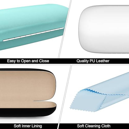 Eyeglasses Case, Hard Shell Protective Case for Glasses, Unisex for Women Men - color: 3 Pack-solid Color-1