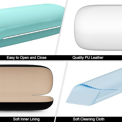 Eyeglasses Case, Hard Shell Protective Case for Glasses, Unisex for Women Men - color: 3 Pack-solid Color-1
