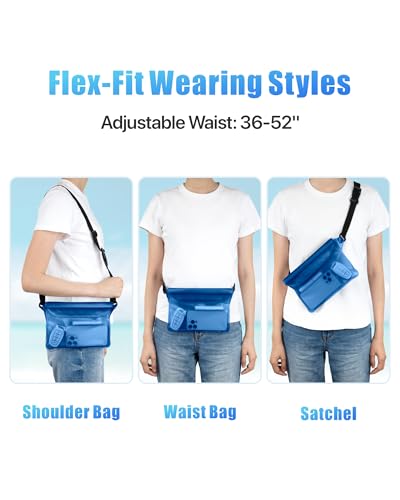 F-color Waterproof Fanny Pack - Waterproof Pouch, Beach Cruise Essentials - color: 2 Pack,Black+Blue