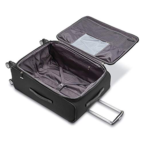 Samsonite Solyte DLX Softside Expandable Luggage with Spinner Wheels, Midnight Black, Checked-Medium 25-Inch - color: Midnight Black, size: Checked-Medium 25-Inch