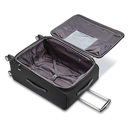 Samsonite Solyte DLX Softside Expandable Luggage with Spinner Wheels, Midnight Black, Checked-Medium 25-Inch - color: Midnight Black, size: Checked-Medium 25-Inch