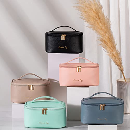 KITENROM Travel Makeup Bag, Cosmetic Bag for Women, Medium Size, Mint Green - color: Light Green, style: Cross Pattern