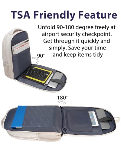 MATEIN Extra Large College Backpack for Women, Fits 18 Inch Laptop, Cream - color: Beige, size: 18 Inch