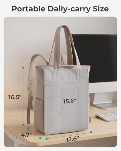 BAGSMART 여성용 백팩, 여행용 15.6인치 토트 백팩 - color: 블랙.