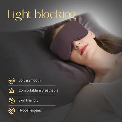 ZIMASILK Adjustable 100% 22 Momme Mulberry Silk Sleep Mask - color: Plum Wine