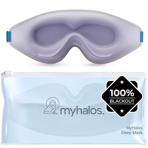 MyHalos® Sleep Mask for Men and Women, 3D Blackout Eye Masks for Sleep - color: Lavender, size: 1 Count (Pack of 1)