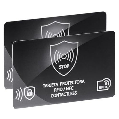 RFID Blocking Card,Credit Card Bank Debit Contactless Theft Prevention NFC Blocker Protector,Protection for Entire Wallet - color: B-2 Pcs Black
