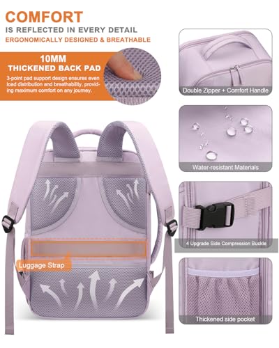 Capolo Travel Laptop Backpack Women Carry On Backpack Weekender Travel Bag - color: Purple, size: Large