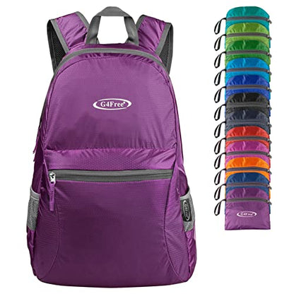 G4Free 20L Small Packable Travel Hiking Backpack for Men Women - color: Purple, size: 20L