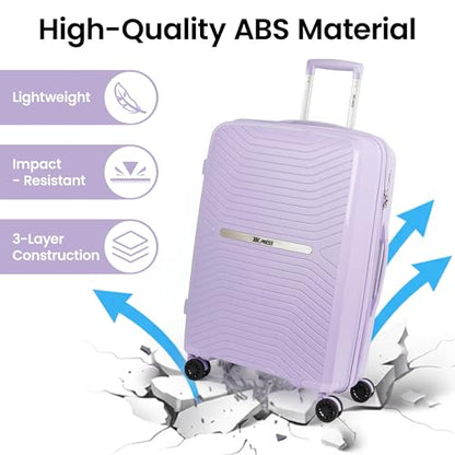 25" Checked Luggage Hardside Suitcase Expandable 20% - color: Lavender, size: Checked-Medium 25-Inch