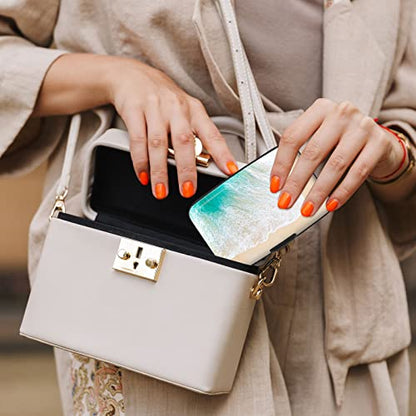 Credit Card Holder, Mini Aluminum Card Wallet RFID Blocking Slim Metal Hard Card Case for Women Men, Beach - color: Beach