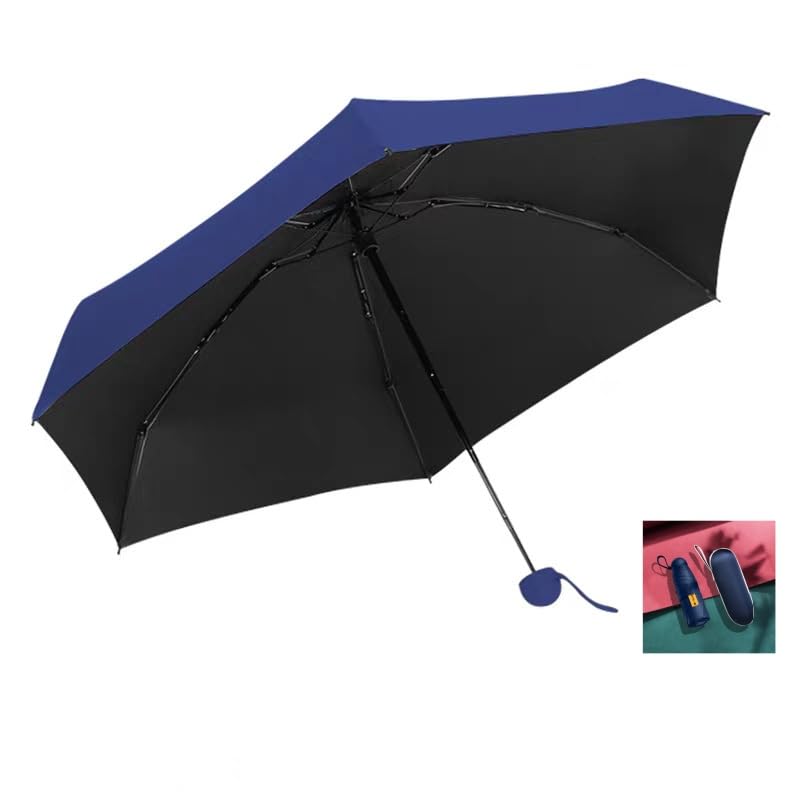Mini Travel Umbrella with Umbrella Case - color: Dark blue