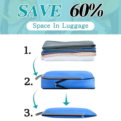 Hosuly 6 Pcs Compression Packing Cubes, 17.3 x 12.6'', Colorful - color: Colorful