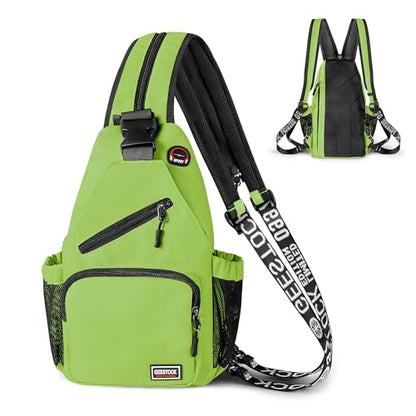 Geestock Convertible Sling Bag Crossbody Backpack for Women Men, Green - color: Green, size: Large