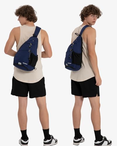 WATERFLY Large Sling Bag Crossbody Backpack Chest Pack for Men Women - color: Blue