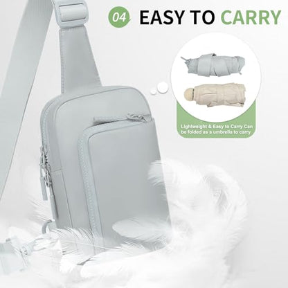 Mini Sling Bag for Men Women Fits for 6.3" Phone, Light Grey - color: 2 Pocket-light Grey