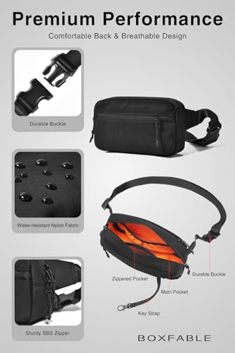 1.5L Sling Bag for Men, Travel Fanny Pack with RFID Blocking - size: 1.5L