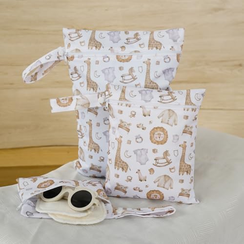 Happy Flute 3 Set Wet Bag Storage Bag Zipper Waterproof Washable - color: EF545