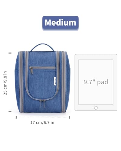 Narwey Hanging Travel Toiletry Bag for Women, Cosmetic Makeup Bag - color: AH-Navy Blue, size: Medium