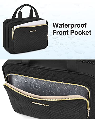 BAGSMART Hanging Travel Toiletry Organizer - Cosmetic Bag for Full Sized Toiletries, Basic-Black