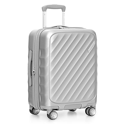 Traveler's Choice Elm 21" Carry-on Expandable Spinner Luggage Set - Matte Silver - color: Matte Silver, size: 21" Carry-On (1-Piece)
