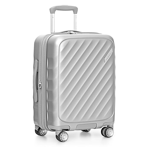 Traveler's Choice Elm 21" Carry-on Expandable Spinner Luggage Set - Matte Silver - color: Matte Silver, size: 21" Carry-On (1-Piece)