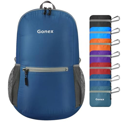 Gonex Packable Daypack Backpack 20L Lightweight Foldable Travel Bag - color: Dark Blue