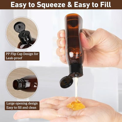 Travel Kit 10 PCS Travel Bottles for Toiletries TSA Approved Bottle - color: A-Brown