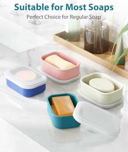 Quatish Compact Leakproof Travel Soap Case, Bar Soap Holder, Bluegreen - color: Bluegreen, size: Regular