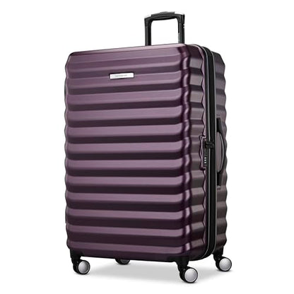 Samsonite Hard-Sided 20 & 28 Inch 2-Piece Lightweight Checked Large Expandable Element Suitcase Set: Durable, 360° Spinner Wheels, Adjustable Telescopic Handle, TSA-Approved Lock - Dusk Purple - color: Dusk Purple, size: 2-Piece Set (20"/28")
