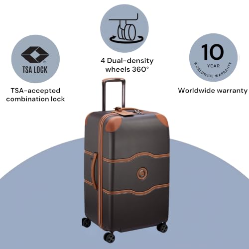 DELSEY PARIS Chatelet Air 2.0, 26 Inch Checked Luggage, Chocolate Brown - color: Chocolate Brown, size: Checked-26 Inch Trunk