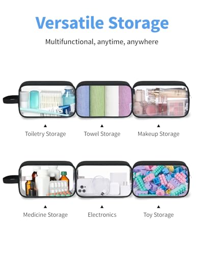 Narwey Clear Travel Toiletry Bags for Men Women, Clear Makeup Cosmetic Bag - color: Clear-Black