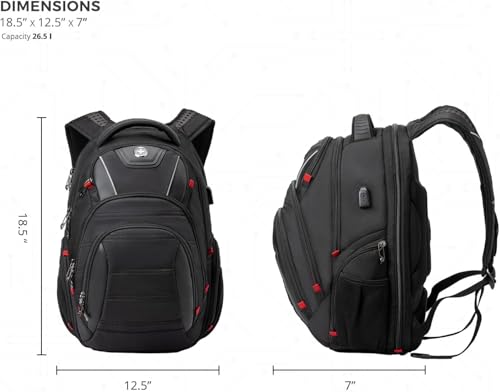 Swissdigital Design Travel Laptop Backpack for Men with TSA Friendly J14-BR - color: Black
