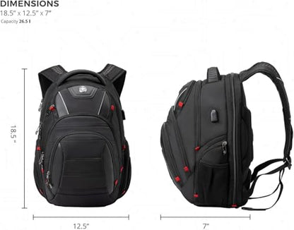 Swissdigital Design Travel Laptop Backpack for Men with TSA Friendly J14-BR - color: Black