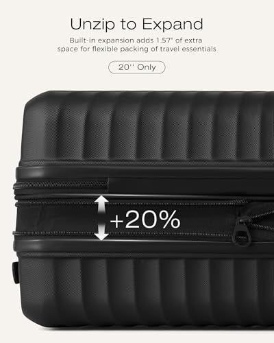 Coolife Luggage 3 Piece Set, Lightweight PC Hardside Suitcases, 20/24/28, Black - color: Black, size: 3-Piece Set (20/24/28)