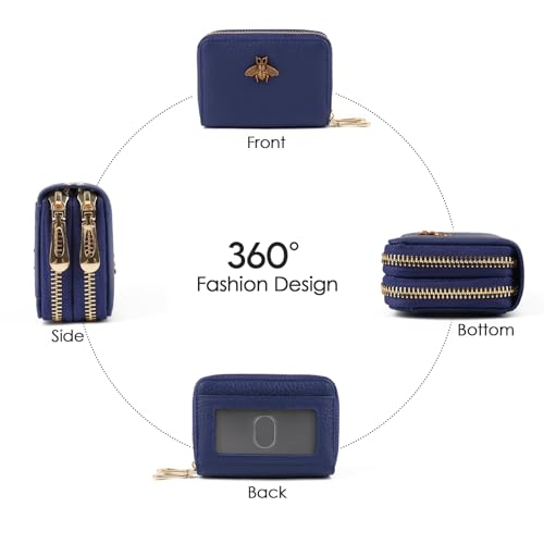 imeetu RFID Credit Card Holder, Small Card Wallet Women, Leather Card Case - color: Max - Cobalt Blue, size: Max