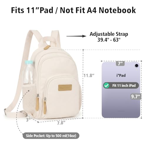 PACKISM Small Backpack Purse for Women - Convertible Sling Bag - color: Beige（larger Side Pockets）