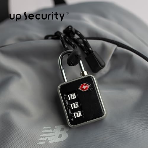TSA Locks for Luggage, Combination Lock for Locker, Small Padlock Combination, Combo Luggage Padlocks TSA Approved, for Gym Locker, Travel Suitcase, Gun Case, Backpack Zipper, Ammo Can - color: Black+Black