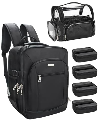 TANTO Makeup Backpack, Pro Cosmetic Bag with 4 Pouch & Makeup Brush Case - color: Black+X Large Makeup Brush Bag