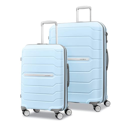 Samsonite Freeform 2-Piece Luggage Set - Carry-On & Large Checked Luggage with Dual Spinner Wheels - Durable Polypropylene Hardshell - TSA Lock, Airline-Approved - Expandable Hard Shell - Sky Blue - color: Sky Blue, size: 2-Piece Set (Carry-on/Large)