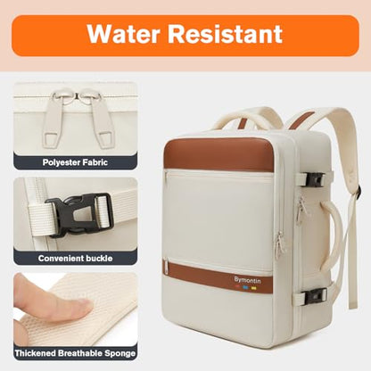 Exquisite Travel Laptop Backpack, Flight Approved Size Carry on Bag (25L) - color: Beige, size: L (7x11x16.8")