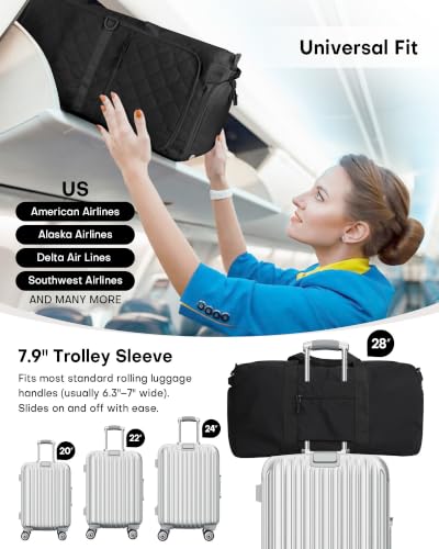 40L Large Foldable Duffle Bag for Women & Men Travel - color: Beige
